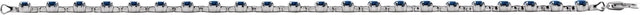 14K Gold Round Lab-Grown Blue Sapphire Line Bracelet – 3.5mm Stones - White Gold - view 4