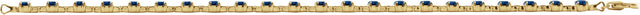 14K Gold Round Lab-Grown Blue Sapphire Line Bracelet – 3.5mm Stones - Yellow Gold - view 4