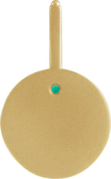 14K Gold Round Natural Emerald & Natural Diamond Zodiac Pendant - Yellow Gold - view 3