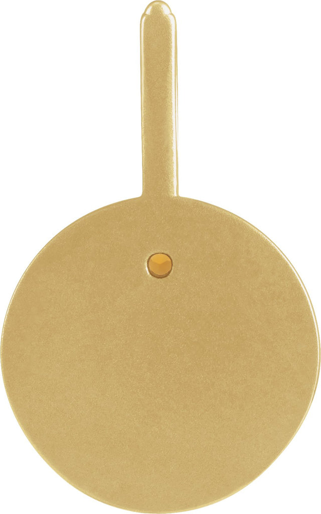 14K Gold Round Natural Citrine & Natural Diamond Zodiac Pendant - Yellow Gold - view 3
