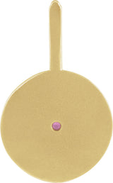 14K Gold Round Natural Rhodolite Garnet & Natural Diamond Zodiac Pendant - Yellow Gold - view 3