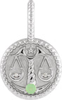 Platinum Round Natural Diamond Zodiac Pendant