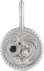 Platinum Round Natural Black Spinel & Natural Diamond Zodiac Pendant