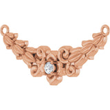 14K Gold Round Lab-Grown Diamond Floral Necklace - Rose Gold - view 2