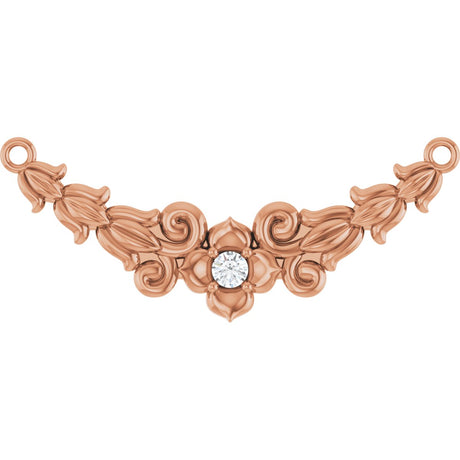 14K Gold Round Lab-Grown Diamond Floral Necklace - Rose Gold