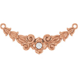 14K Gold Round Natural Diamond Floral Necklace - Rose Gold
