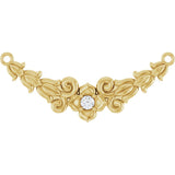 14K Gold Round Natural Diamond Floral Necklace - Yellow Gold