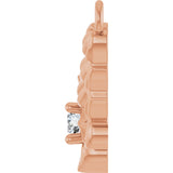 14K Gold Round Lab-Grown Diamond Floral Necklace - Rose Gold - view 3