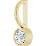 14K Gold Round Natural Diamond Bezel-Set Solitaire Pendant - Yellow Gold - view 5