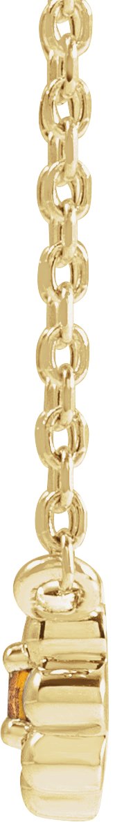 14K Gold Round Natural Citrine Accented Beaded Necklace - Yellow Gold - view 4