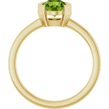 14K Gold Emerald Natural Peridot Half-Bezel Ring - Yellow Gold - view 2