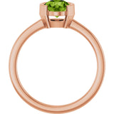 14K Gold Round Natural Pink Tourmaline Half-Bezel Ring - Rose Gold - view 2