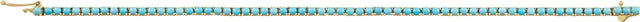 14K Gold Round Natural Turquoise Line Bracelet - view 3