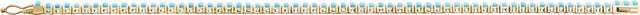 14K Gold Round Natural Turquoise Line Bracelet - view 4