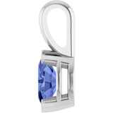 Platinum Oval Natural Tanzanite Half-Bezel Solitaire Pendant - view 3