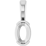 Platinum Oval Lab-Grown Emerald Half-Bezel Solitaire Pendant - view 2
