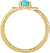 14K Gold Oval Natural Turquoise Cabochon Snake Ring - Yellow Gold - view 2