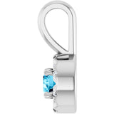 Platinum Emerald Natural Aquamarine Halo-Style Necklace or Pendant - view 6