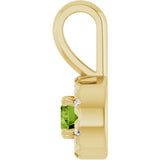 14K Gold Emerald Natural Peridot Halo-Style Necklace or Pendant - Yellow Gold - view 6