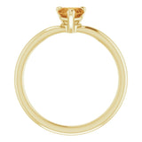 14K Gold Natural Citrine Heart Solitaire Ring - Yellow Gold - view 2