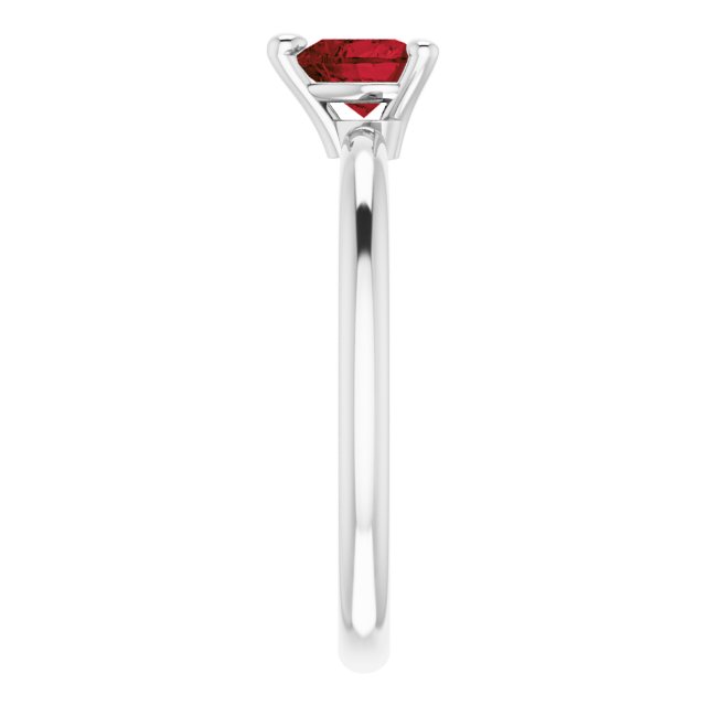 Platinum Natural Mozambique Garnet Heart Solitaire Ring - view 4