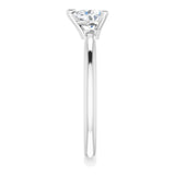 Platinum Natural White Sapphire Heart Solitaire Ring - view 4