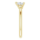 14K Gold Natural White Sapphire Heart Solitaire Ring - Yellow Gold - view 4