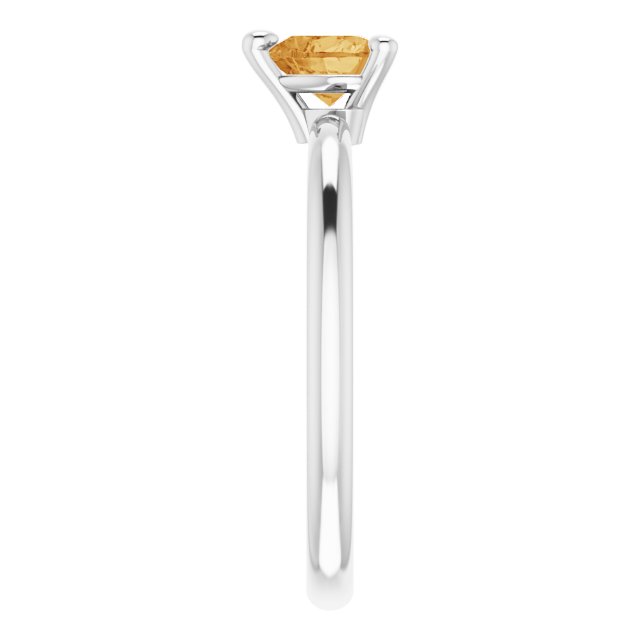 Platinum Natural Citrine Heart Solitaire Ring - view 4