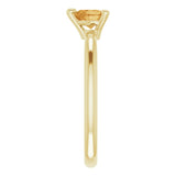 14K Gold Natural Citrine Heart Solitaire Ring - Yellow Gold - view 4