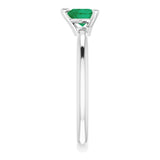 Platinum Lab-Grown Emerald Heart Solitaire Ring - view 4