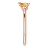 14K Gold Natural Citrine Heart Solitaire Ring - Rose Gold - view 4
