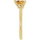 14K Gold Natural Citrine Heart Solitaire Ring - Yellow Gold - view 4