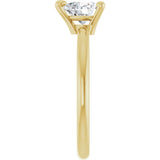 14K Gold Natural White Sapphire Heart Solitaire Ring - Yellow Gold - view 4