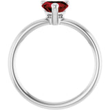 Platinum Natural Mozambique Garnet Heart Solitaire Ring - view 2