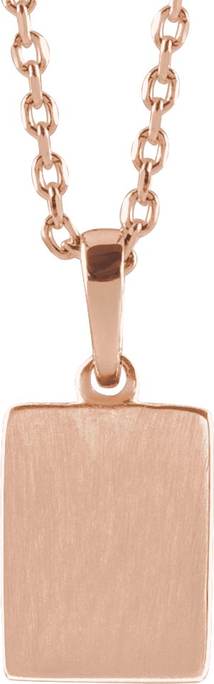 14K Gold Round Natural White Sapphire Accented Necklace or Pendant - Rose Gold - view 6
