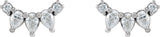 Platinum Pear Natural Diamond Curved Bar Earrings - view 4