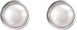 Platinum Cultured White Akoya Pearl Pearl Earrings - view 2