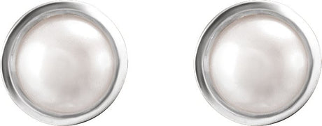 Platinum Cultured White Akoya Pearl Pearl Earrings - view 2