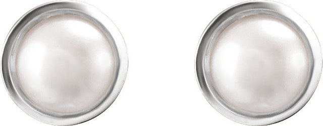Platinum Cultured White Akoya Pearl Pearl Earrings - view 2