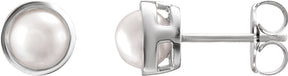 Platinum Cultured White Akoya Pearl Pearl Earrings