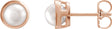 14K Gold Cultured White Akoya Pearl Pearl Earrings - Rose Gold
