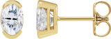 14K Gold Oval Lab-Grown Moissanite Half-Bezel Solitaire Stud Earrings - Yellow Gold