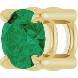 14K Gold Round Natural Emerald Solitaire Slide Necklace or Pendant - Yellow Gold - view 5