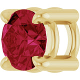 14K Gold Round Lab-Grown Ruby Solitaire Slide Necklace or Pendant - Yellow Gold - view 5