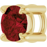 14K Gold Round Natural Mozambique Garnet Solitaire Slide Necklace or Pendant - Yellow Gold - view 5