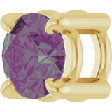 14K Gold Round Lab-Grown Alexandrite Solitaire Slide Necklace or Pendant - Yellow Gold - view 5