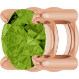 14K Gold Round Natural Peridot Solitaire Slide Necklace or Pendant - Rose Gold - view 5