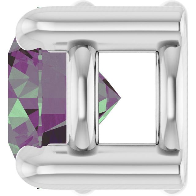 Platinum Round Lab-Grown Alexandrite Solitaire Slide Necklace or Pendant - view 6