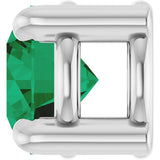 Platinum Round Lab-Grown Emerald Solitaire Slide Necklace or Pendant - view 6