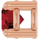 14K Gold Round Natural Mozambique Garnet Solitaire Slide Necklace or Pendant - Rose Gold - view 6
